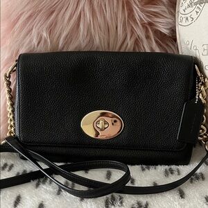 Coach Black Leather Crossbody Bag